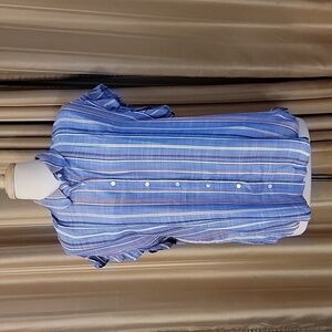 Button Down Sleeveless blouse Petite Large